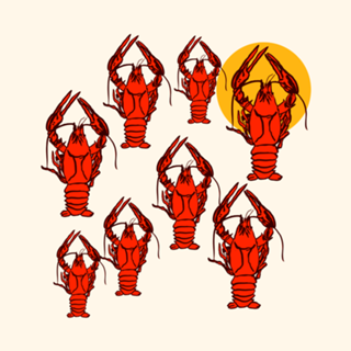 Crawfish Sunset Coastal Retro Seafood Aesthetic