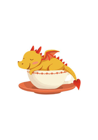 Dragão Dorminhoco na xícara de café