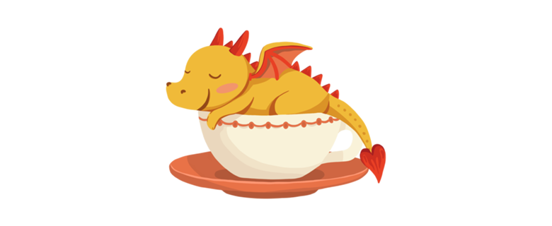 Dragão Dorminhoco na xícara de café