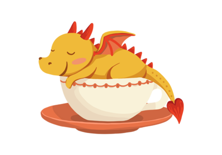 Dragão Dorminhoco na xícara de café