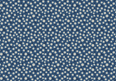 Floral Liberty Azul - Flores Brancas