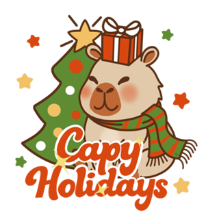 Capivara Natal super fofa kawaii