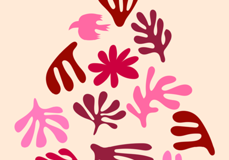 Árvore de Natal Minimalista Rosa Matisse