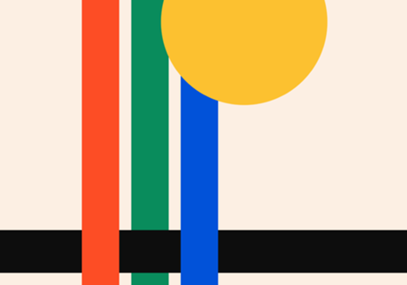 Arte Geométrica Bauhaus Sunset Minimalista 80s