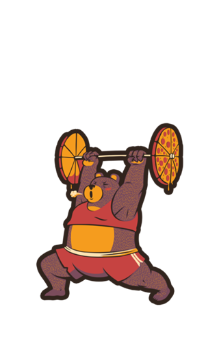 Squat Bear Gym I Love to Eat Pizza