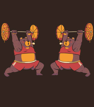 Squat Bear Gym I Love to Eat Pizza