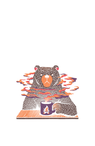 Bear Having Coffee I Love Coffee