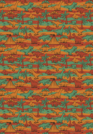 Jurassic Vintage T-Rex Dinosaur Pattern