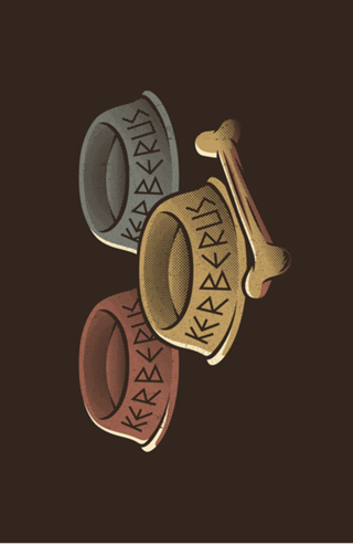 Cerberus x 3 Dog Food Bowl