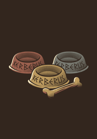 Cerberus x 3 Dog Food Bowl