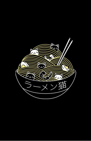Ramen Lines Minimalist Cat