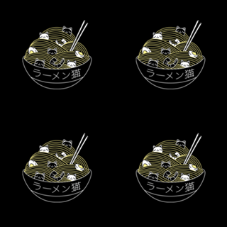 Ramen Lines Minimalist Cat