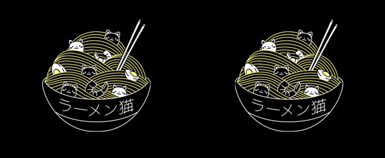 Ramen Lines Minimalist Cat