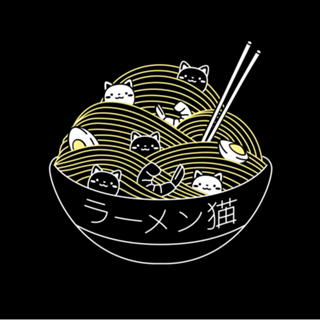 Ramen Lines Minimalist Cat