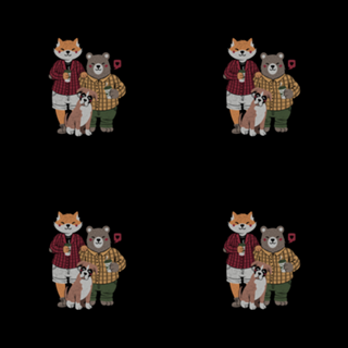 Fox Bear Boxer Coffee Valentines