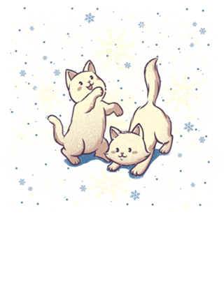 Cats Playing With Snowflakes
