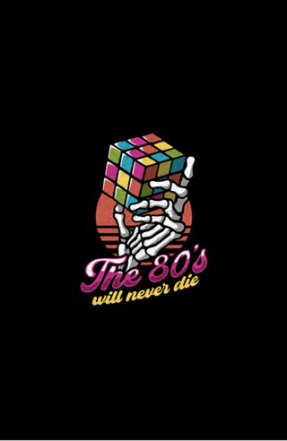 80s Will Never Die Skeleton Cube Vintage