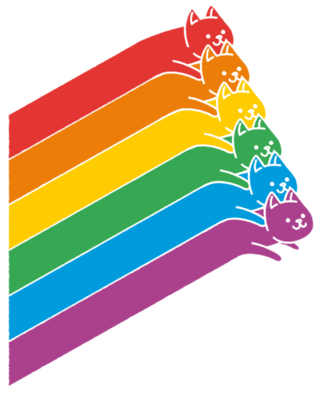 Flying Rainbow Cats Lines