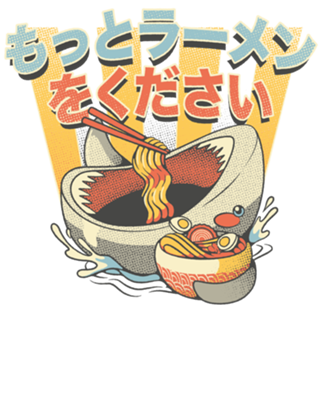I Need More Ramen Funny Shark Gray