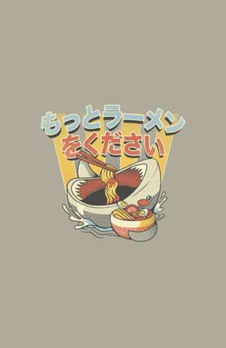 I Need More Ramen Funny Shark Gray