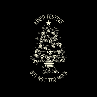 Christmas Tree Little Skulls Black Cat Xmas Kinda
