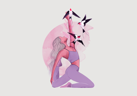 Yoga com pássaros