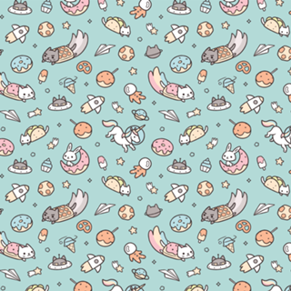 Space cats azul