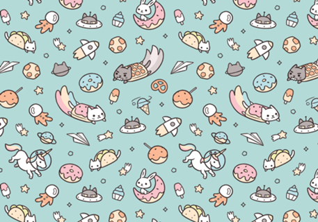 Space cats azul