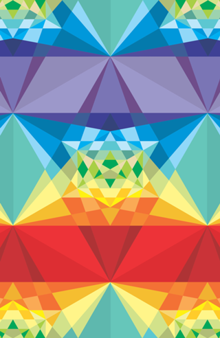 Hexágono 5D com as Cores dos Chakras