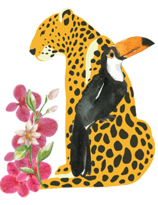 Onça e tucano