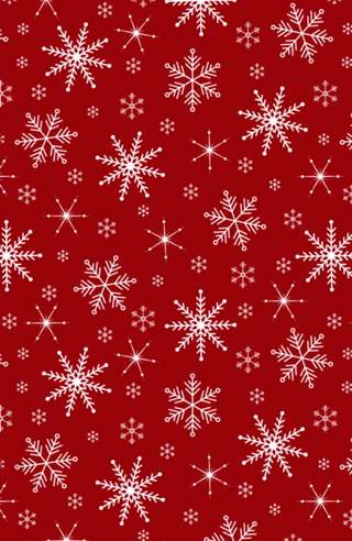 Classic Christmas White Snowflakes in Red