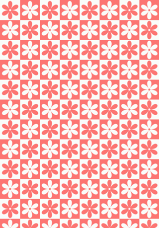 Retro Floral Checkerboard