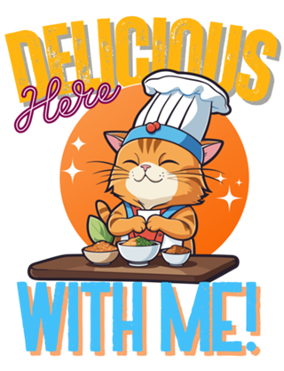 Gatinho chef, gato cozinheiro, delícias aqui