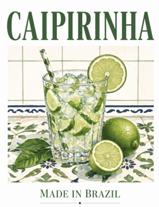Caipirinha Brasil Drink Tropical Lime Art