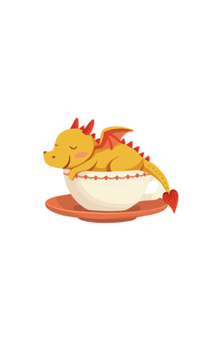 Dragão Dorminhoco na xícara de café