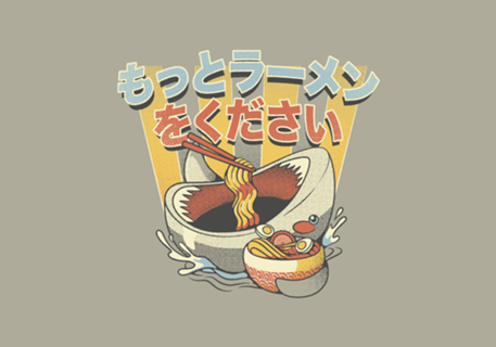 I Need More Ramen Funny Shark Gray