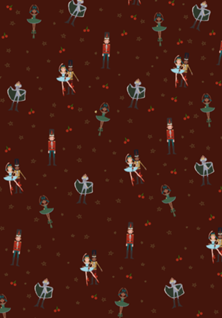 Papel de presente Quebra-Nozes vermelho