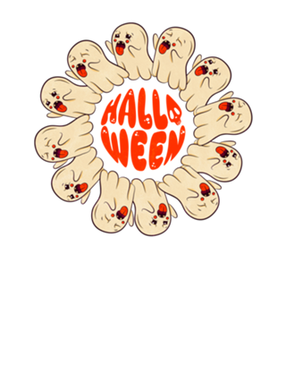 Flor de fantasmas do Halloween
