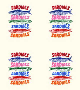 Sardinhas Coloridas Arte Costeira Mediterrânea