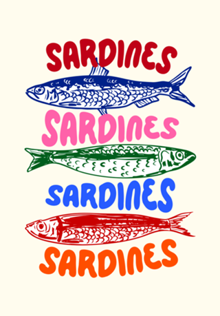 Sardinhas Coloridas Arte Costeira Mediterrânea