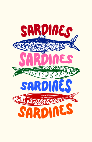 Sardinhas Coloridas Arte Costeira Mediterrânea