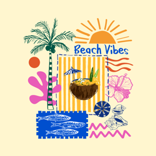 Mediterrâneo Litoral Praia Verão Patchwork Vibes