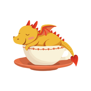 Dragão Dorminhoco na xícara de café