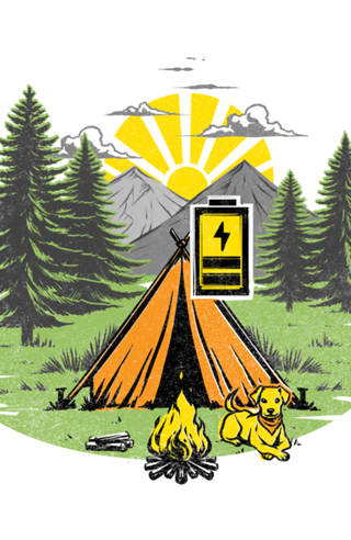 Recharging Offline Camping Dog