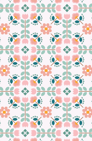 Spring floral tiles