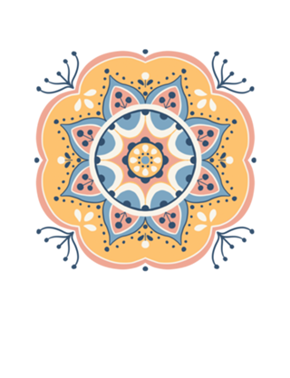 Mandala Floral // Alegria // Rosa e Laranja Pastel