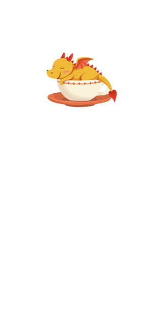 Dragão Dorminhoco na xícara de café