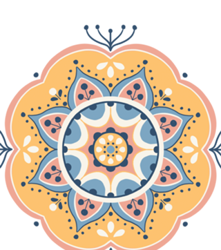 Mandala Floral // Alegria // Rosa e Laranja Pastel